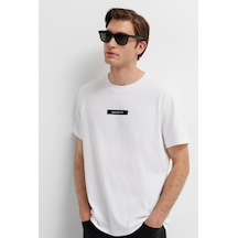 Mavi M0613528-620 Mavi Black Baskılı T-shirt Erkek Tişort Beyaz