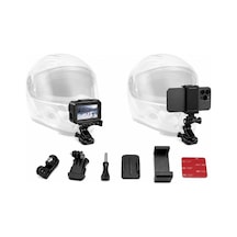 Motosiklet Kaskı Telefon Tutucu Ve Aksiyon Kamera Aparatı, Vidalı Tutucu, 360 Derece Ayarlanabilir Mafsal, 3m Vhb Montajlı Set,ınsta 360 Djı Gopro İle Uyumlu, Ksk1