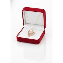 Çekirdekjewelry 925 Ayar Gümüş Kalbimin Beyaz Gülü Kolye Pembe