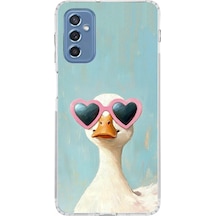 Samsung Galaxy M52 Uyumlu Yağlı Boya Pop-art Ördek Baskılı Silikon Kılıf Renkli