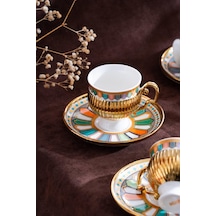 Pompeı 6 Kişilik Porselen Kahve Fincanı Takımı renkli