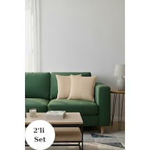 Miracolo Home Bej Pamuklu Dekoratif Kırlent Kılıfı 43x43 2 Adet