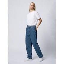 Larrıe Daralan Paça Orta Bel Mid Indigo Jean Pantolon