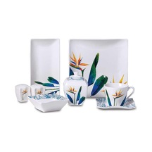 KORKMAZ A8585 LİNK COLL 28 P KAHVALTI TAKIMI(KARE) Desenli