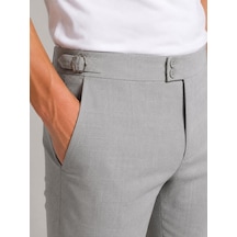 Classics Men Erkek Esnek Tokalı Likralı Bilek Boy Kumaş Pantolon 7694 gri