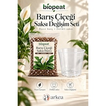 Barış Çiçeği Harcı 5 Litre + 1 Adet 0,75 L Şeffaf Delikli Saksı Seti 2