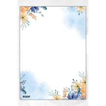 A5 Çiçek Bloknot Çizgisiz Defter - 50 Yaprak - Memopad - Notepad - Not Defteri - Not Kağıdı - 2875 Çok Renkli