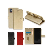 Oppo Reno A72 Kilif Cüzdanli Standli Miknatisli Kapak 407286030 - Renk / Gold Renk / Gold