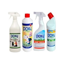 Poxy Ağır Yağ Çözücü + Sıvı Leke Çıkarıcı + Genel Temizlik + Wcjell 4 x 1 L