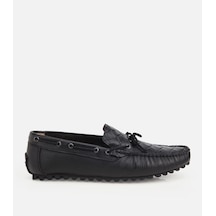 Hotiç Erkek Deri Siyah Kroko Detaylı Günlük Loafer