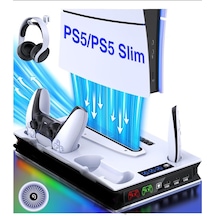 Ps5 Slim Fonksiyonel Fanlı Şarj Standı Led Göstergeli Yh60