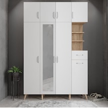Açelya Portmanto Vestiyer Meşe Beyaz140cm M11