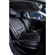 Hyundai İ30 Deri Oto Koltuk Kılıfı Ön Arka Takım Siyah Beyaz Antalya Model Scr