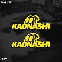 Kaonashı Japon Otomobil Sticker Jdm Sticker Motosiklet Araba Laptop Sticker Yapışkanlı Folyo Sarı