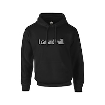 I Can And I Will. Siyah Erkek Fermuarsız Kapşonlu I Can And I Will. Siyah Erkek Fermuarsız Kapşonlu