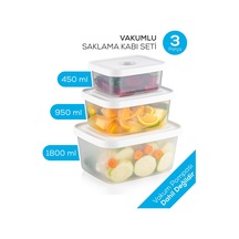 Vienev Vacuumfresh 3 Parça VakuMLu Gıda Saklama Kabı Seti