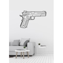 Colt M1911 Tabanca Desenli Dekoratif Metal Duvar Süsü