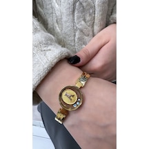 14 Ayar Camlı Harf Kelepçe Sarı Altın