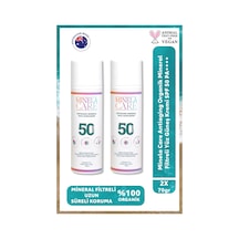 Minelacare Antiaging 100% Organik Mineral Filtreli Yüksek Korumalı Yüz Güneş Kremi Spf50 2x70gr