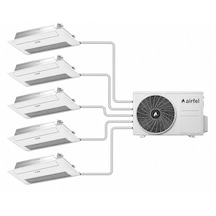 Airfel Multi5lmx125n 42.000 Btu/h Dış 12 + 12 + 12 + 12 + 12 İç Tek Yön Kaset Tipi Klima