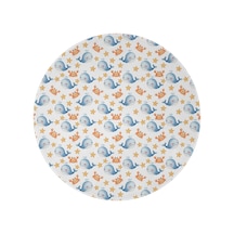 Balina Desenli 47 İnç Yuvarlak Polar Battaniye, Yumuşak, Hafif, Yetişkin & Çocuk-a6 Whale Crab Starfish