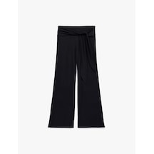 Koton Beli Bağlama Detaylı Modal Geniş Paça Pantolon Siyah 6sal40084ık Koton Beli Bağlama Detaylı Modal Geniş Paça Pantolon Siyah 6sal40084ık