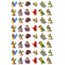 Sticker Kabartmalı A4 Boyutunda Stiker Defter, Planlayıcı Etiket- Lim521 - Bilgin Papağan, Baykuş