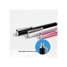 At-19 Gümüş Fiber Kalem Ucu Stylus Kapasitif Kalem Cep Telefonu Tablet Evrensel Dokunmatik Kalem Siyah