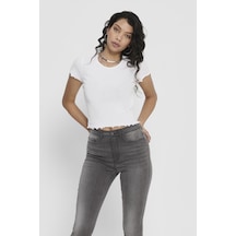 Only Kadın Kısa Kollu Fırfırlı Crop T-shirt - 15201206 Onlemma 001