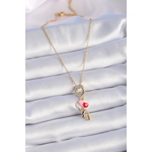 316l Çelik Gold Renk Renkli Kalp Figür Charm Model Kadın Kolye - Tj-bko9320 Gümüş