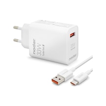 Type-c Hızlı Şarj Seti 33w Usb Adaptörlü - Beyaz Nd1006