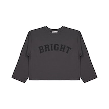 Civil Girls Bright Baskılı 10-13 Yaş Sweatshirt - Gri Antrasit