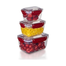3'lü Master Dikdörtgen Saklama Kabı 550 ML - 1000 ML - 1800 ML 001