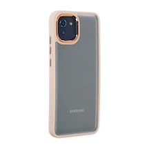 Samsung Uyumlu Galaxy A03 Kılıf Dora Kapak Pudra/