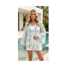 Lila Mare Pamuk Kumaşlı Fisto Detaylı Handmade Homewear & Beachwear Kimono Renkli Renkli