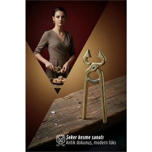 Selinay Serisi Osmanlı Motifli Gold Kıtlama Şeker Makası - 13 Cm Antik Şeker Kırıcı 722901 1000'li Set