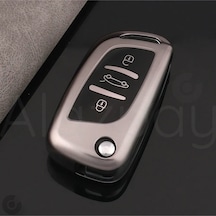 Peugeot 107 207 307 407 308 408 3008 5008 Citroen C3 C4 C5 Ds3 Ds4 Ds5 Titan Gri Tpu Anahtar Kılıfı