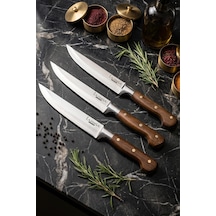 Hand Craft Mutfak Bıçak Seti Et Ekmek Sebze Meyve Bıçağı 3 Lü Set Günlük Kullanım Mtf-003 Çok Renkli