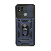 Realme C11 2021 Uyumlu Kılıf Pars Lens Yüzüklü Silikon - Lacivert