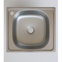 Sinkon 40x50 Tezgah Üstü Krom Mutfak Evye Sol Delikli Küçük Sifonlu Krom