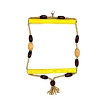 Markapet Doğal Ahşap Papağan Salıncağı Boncuklu 21 x 36 cm