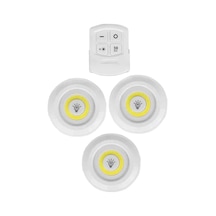 Uzaktan Kumandalı Kablosuz 3'Lü Led Spot Lambalar 3 Led+1 Kumanda