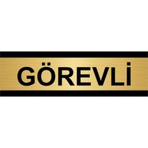 Görevli 10x20cm Altın Renk Metal Yönlendirme Levhası