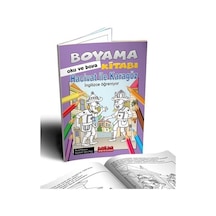 Hacivat ile Karagöz İngilizce Öğreniyor Oku ve Boya- Bordo Ressam