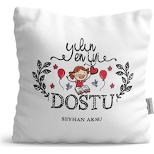 Kişiye Özel Yılın En Iyi Dostu Saten Yastık