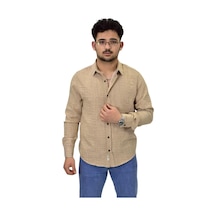 Erkek Spor Silim Fit Uzun Kol Gömlek G5011 Bgl-st04495 Bej