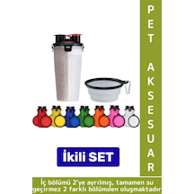 Günlük Seyahat Tipi Evcil Hayvan 2 İç Bölmeli Portatif Pet Kedi Köpek Mama Su Kabı Taşıma Seti