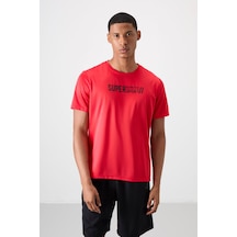 Tommy Life Kırmızı Polyester Nefes Alan Dokulu İnce Esnek Standart Fit Erkek Performans T-shirt - 88385 Kirmizi