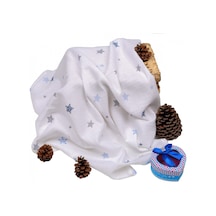 Sema Baby Çok Amaçlı Müslin Örtü 100X80 Cm - Mavi Yıldız 86824768