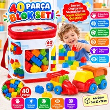 Eğlenceli Akıllı Çocuk Blokları 40 Parça Oyun Seti Çok renkli